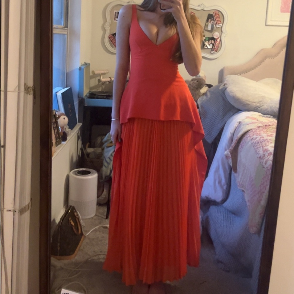 Jonathan Simkhai Vibrant Red High Low Dress